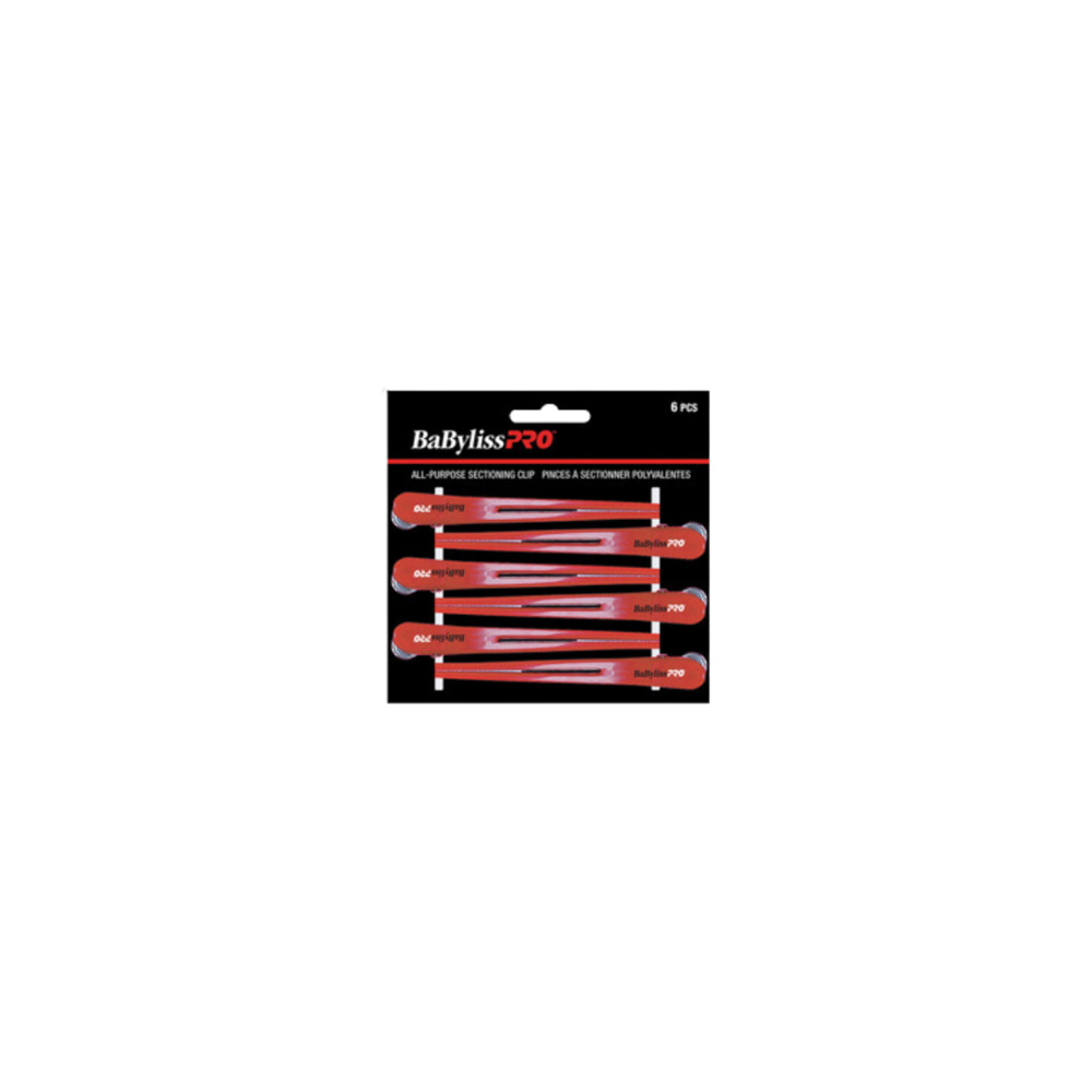 03-070427 BABYLISS PRO PLASTIC SECTION METAL CLIPS - RED