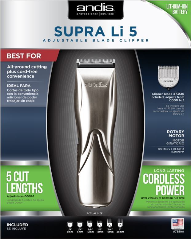 42-073500 ANDIS SUPRA LI 5 ADJUSTABLE BLADE CLIPPER